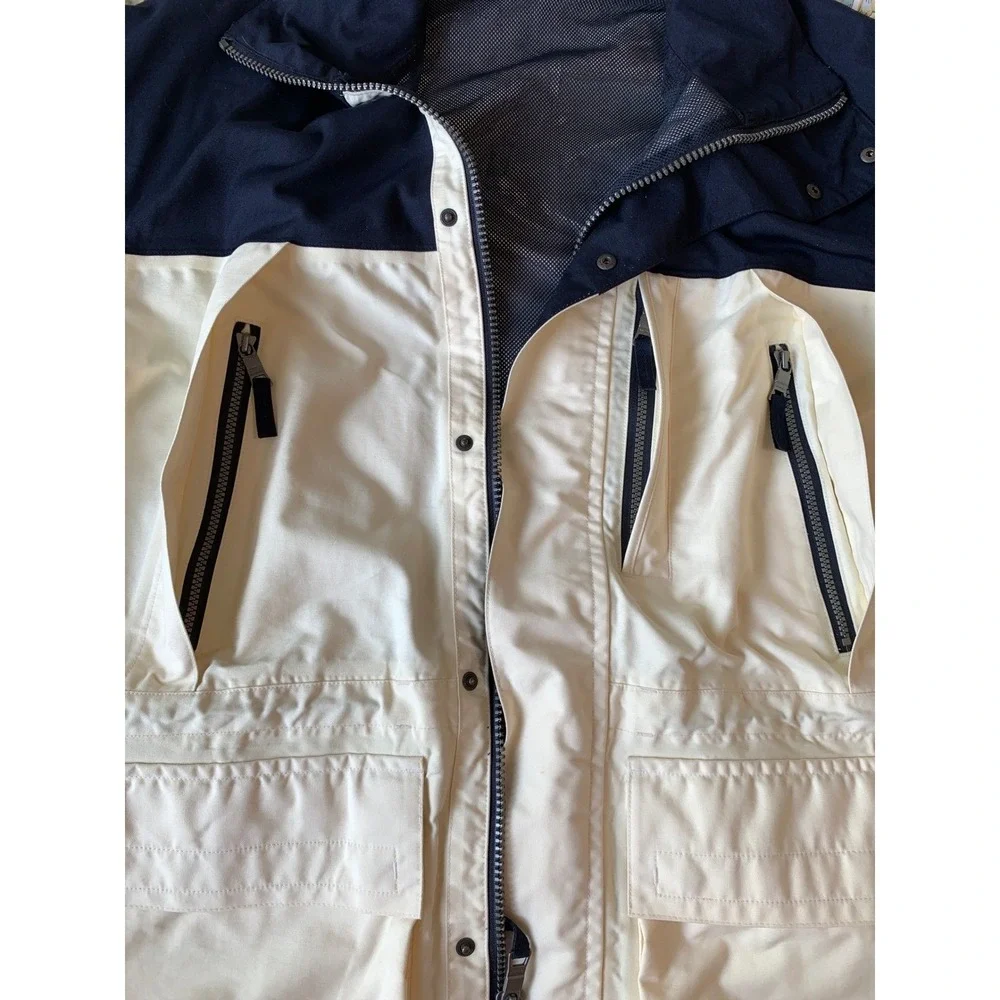 Vintage Nautica Mens Colorblock Sailing Jacket Navy‎ Cream Yachting Jacket / L